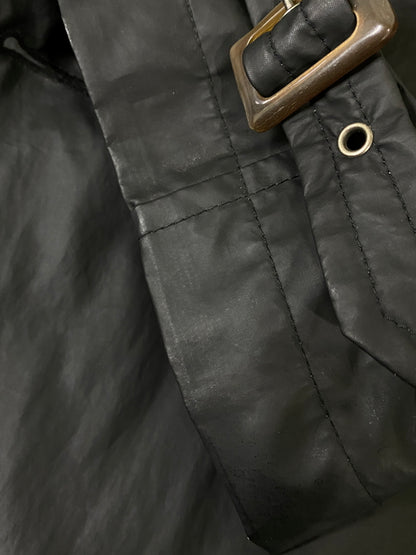 【現状渡し品】【メンズ】 GIORGIO ARMANI CLASSICO ジョルジオアルマーニ クラシコ NYLON TRENCH COAT ナイロン トレンチ コート メンズ アウター 141-260615-em-05-min カラー：ブラック 万代Net店