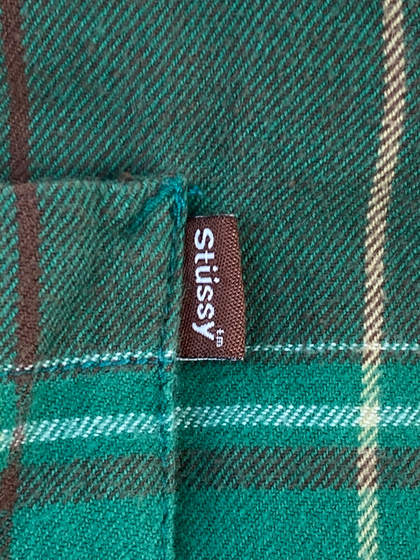【中古品】【メンズ】 STUSSY ステューシー 00S CHECK L S SHIRT 00年代 チェック 長袖シャツ メンズ トップス ヴィンテージ 142-260612-em-19-min サイズ：M カラー：グリーン系 万代Net店