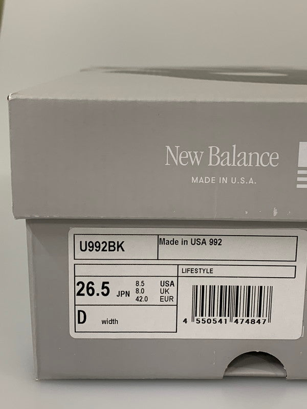 【中古品】【メンズ】 NEW BALANCE ニューバランス U992BK 2025 スニーカー メンズ シューズ 靴 162-260603-em-01-min サイズ：26.5cm カラー：ブラック 万代Net店