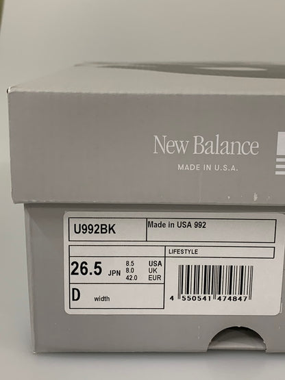 【中古品】【メンズ】 NEW BALANCE ニューバランス U992BK 2025 スニーカー メンズ シューズ 靴 162-260603-em-01-min サイズ：26.5cm カラー：ブラック 万代Net店