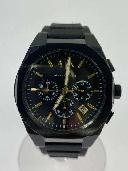 【中古品】【メンズ】 ARMANI EXCHANGE アルマーニエクスチェンジ クロノグラフウォッチ ブラックシリコン＆ラゲッジタグ AX7165SET 腕時計 メンズ ウォッチ 197-260603-em-20-min カラー：ブラック 万代Net店