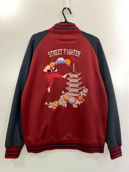 【中古品】【メンズ】 STREET FIGHTER2 ストリートファイター2 トラックジャケット メンズ アウター ケン ゲームキャラ 147-260615-em-28-min サイズ：XXL カラー：ブラック／レッド 万代Net店