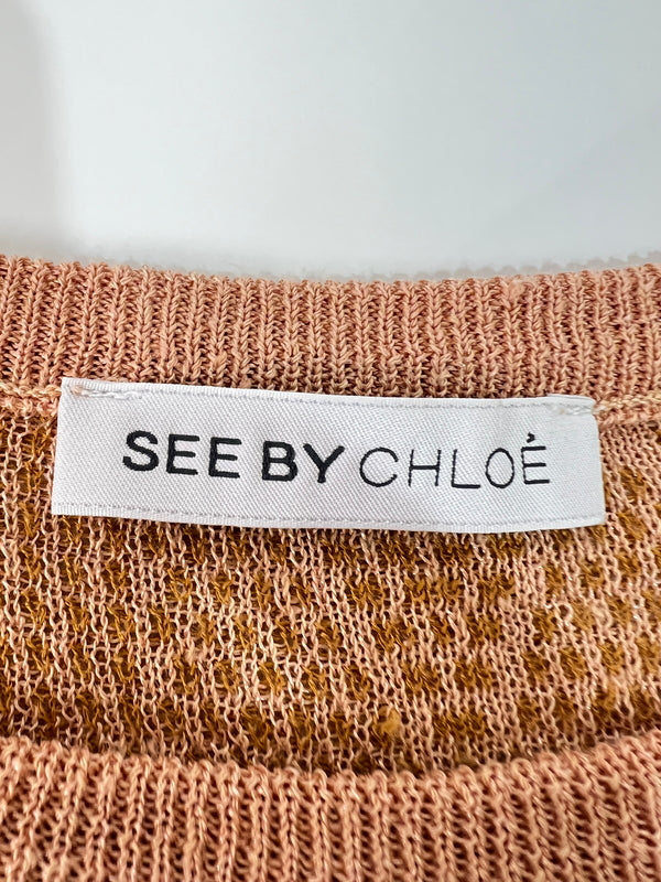 【中古品】【レディース】 SEE BY CHLOE シーバイクロエ RAGLAN KNIT TOPS ラグランスリーブ ニット トップス 178-260620-kk-26-hon サイズ：US 4 カラー：ブラウン 万代Net店