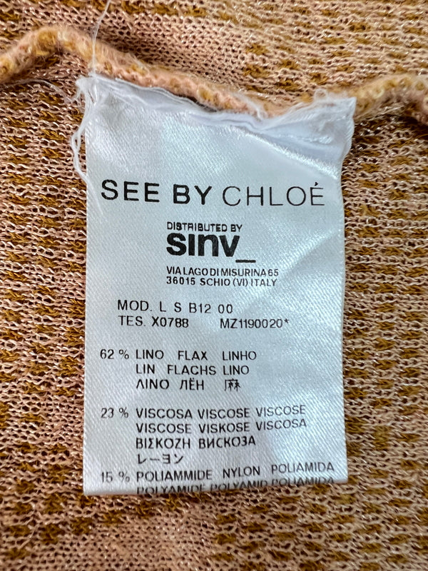 【中古品】【レディース】 SEE BY CHLOE シーバイクロエ RAGLAN KNIT TOPS ラグランスリーブ ニット トップス 178-260620-kk-26-hon サイズ：US 4 カラー：ブラウン 万代Net店