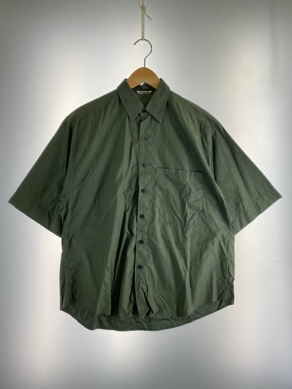 【中古品】【メンズ】 AURALEE オーラリー WASHED FINX TWILL HALF SLEEVED BIG SHIRTS A85503TN ウォッシュド フィンクス ツイル ハーフ スリーブド ビッグ シャツ 半袖シャツ メンズ 140-260612-em-15-min サイズ：3 カラー：オリーブグリーン 万代Net店