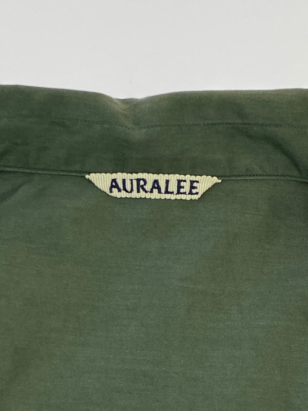 【中古品】【メンズ】 AURALEE オーラリー WASHED FINX TWILL HALF SLEEVED BIG SHIRTS A85503TN ウォッシュド フィンクス ツイル ハーフ スリーブド ビッグ シャツ 半袖シャツ メンズ 140-260612-em-15-min サイズ：3 カラー：オリーブグリーン 万代Net店