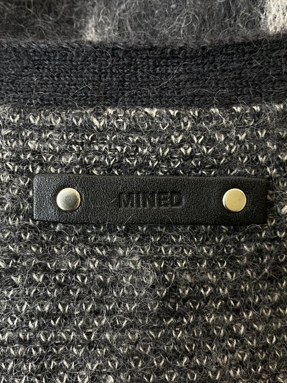 【中古品】【メンズ】 MINEDENIM マインデニム KID MOHAIR ARGYLE WASHED KNIT LONG CARDIGAN 2210-6002-97-022 モヘア アーガイル ニット ロングカーディガン トップス 142-260602-yn-15-min サイズ：2 カラー：グレー系 万代Net店