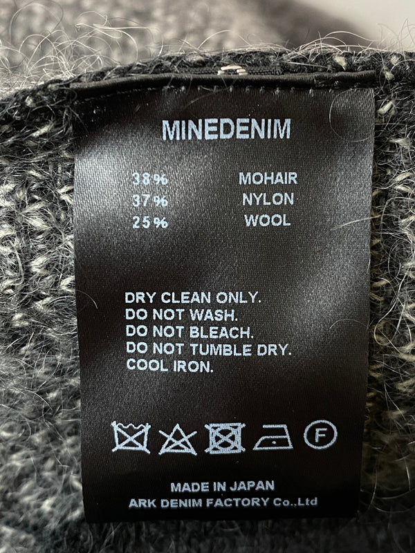【中古品】【メンズ】 MINEDENIM マインデニム KID MOHAIR ARGYLE WASHED KNIT LONG CARDIGAN 2210-6002-97-022 モヘア アーガイル ニット ロングカーディガン トップス 142-260602-yn-15-min サイズ：2 カラー：グレー系 万代Net店