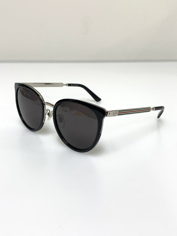 【中古品】【メンズ/レディース】 GUCCI グッチ GG0077SK BOSTON SUNGLASSES サングラス アイウェア 183-260607-AS-2-min サイズ：56□19-140 カラー：ブラック/シルバー 万代Net店
