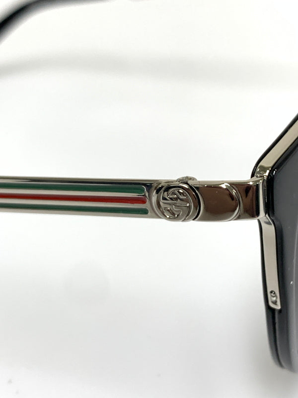 【中古品】【メンズ/レディース】 GUCCI グッチ GG0077SK BOSTON SUNGLASSES サングラス アイウェア 183-260607-AS-2-min サイズ：56□19-140 カラー：ブラック/シルバー 万代Net店