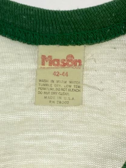 【現状渡し品】【メンズ】 MASON メイソン RAGRAN TEE ラグラン 五分丈 Tシャツ 146-260604-AS-10-min サイズ：42 カラー：グリーン/ホワイト 万代Net店