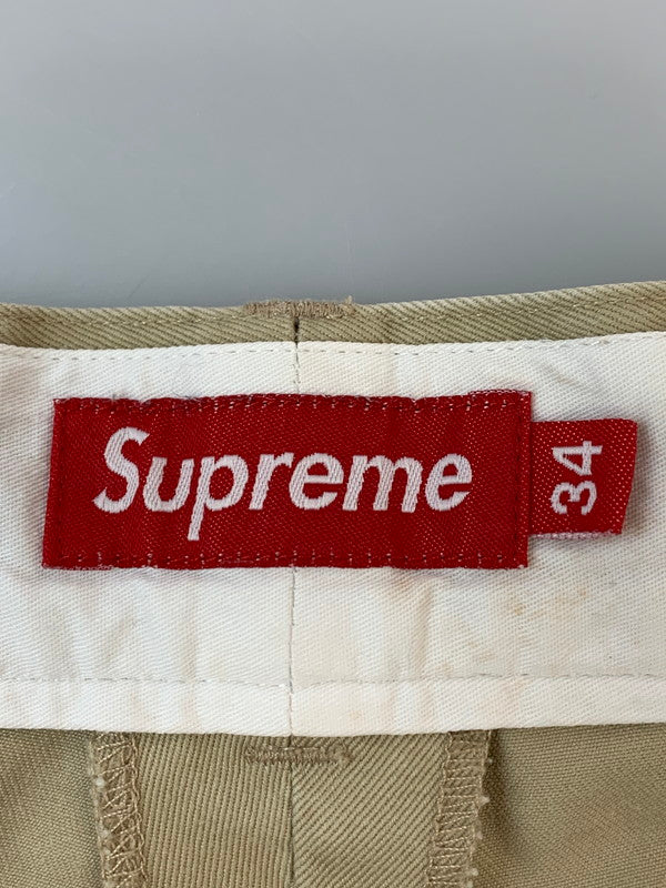 【中古品】【メンズ】 SUPREME MILITARY CHINO SHORTS ミリタリーチノショーツ ショートパンツ 149-260610-kt-02-min サイズ：34 カラー：ベージュ 万代Net店