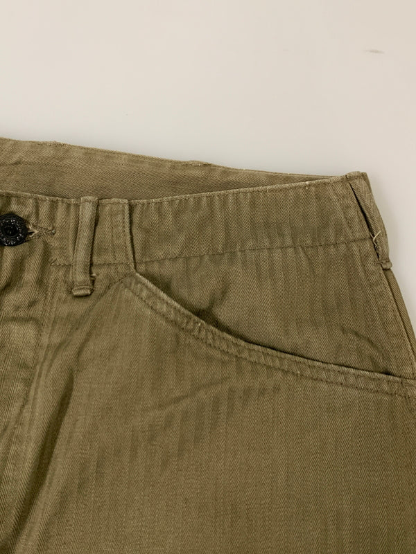 【中古品】【メンズ】 WAREHOUSE ウエアハウス MILITARY HERRINGBONE UTILITY PANTS ユーティリティパンツ ボトムス 156-260604-AS-39-min サイズ：32 カラー：オリーブグリーン 万代Net店