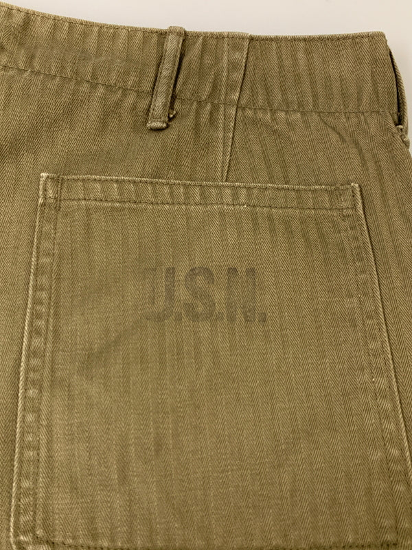 【中古品】【メンズ】 WAREHOUSE ウエアハウス MILITARY HERRINGBONE UTILITY PANTS ユーティリティパンツ ボトムス 156-260604-AS-39-min サイズ：32 カラー：オリーブグリーン 万代Net店