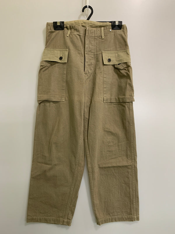 【中古品】【メンズ】 WAREHOUSE ウエアハウス MILITARY HERRINGBONE MONKEY PANTS モンキーパンツ ボトムス 156-260604-AS-38-min サイズ：32 カラー：カーキ 万代Net店