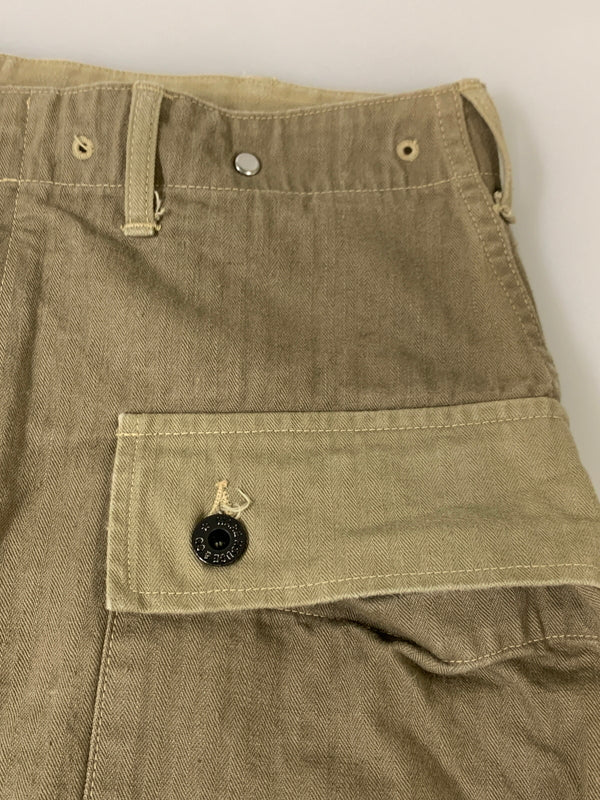 【中古品】【メンズ】 WAREHOUSE ウエアハウス MILITARY HERRINGBONE MONKEY PANTS モンキーパンツ ボトムス 156-260604-AS-38-min サイズ：32 カラー：カーキ 万代Net店