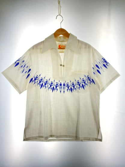 【中古品】【メンズ】 IOLANI イオ・ラニ 70'S スキッパーシャツ 半袖シャツ ヴィンテージ 146-260604-AS-12-min サイズ：L カラー：ホワイト 万代Net店