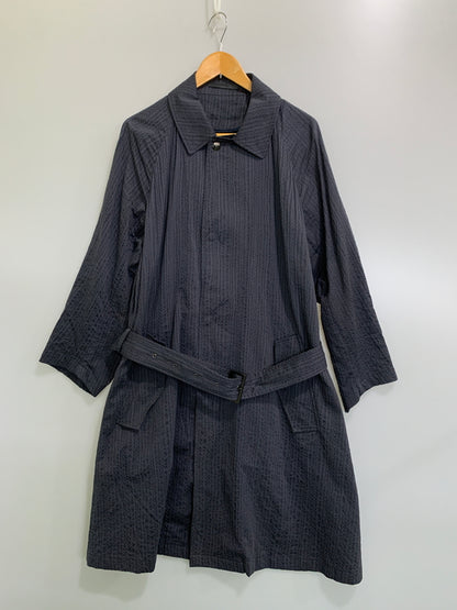 【中古品】【メンズ】 GIORGIO ARMANI ジョルジオアルマーニ イタリア製 ヘリンボーン ステンカラーコート アウター 141-260604-AS-44-min サイズ：52R カラー：ネイビー 万代Net店