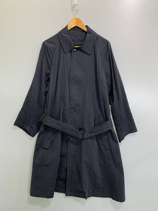 【中古品】【メンズ】 GIORGIO ARMANI ジョルジオアルマーニ イタリア製 ヘリンボーン ステンカラーコート アウター 141-260604-AS-44-min サイズ：52R カラー：ネイビー 万代Net店