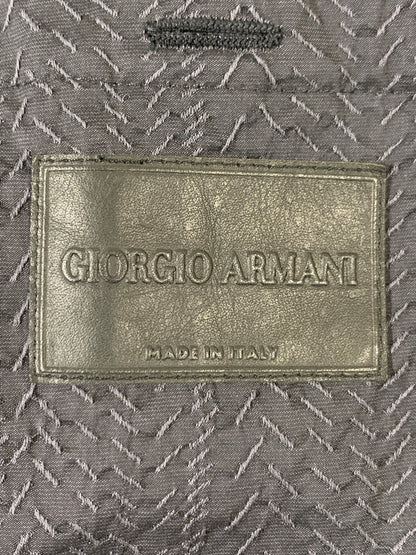 【中古品】【メンズ】 GIORGIO ARMANI ジョルジオアルマーニ イタリア製 ヘリンボーン ステンカラーコート アウター 141-260604-AS-44-min サイズ：52R カラー：ネイビー 万代Net店