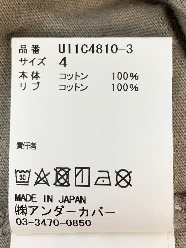 【中古品】【メンズ】 UNDERCOVERISM アンダーカバーイズム U11C4810-3 SS LOGO TEE ロゴTシャツ 五分丈Tシャツ 140-260610-kt-06-min サイズ：4 カラー：カーキ 万代Net店