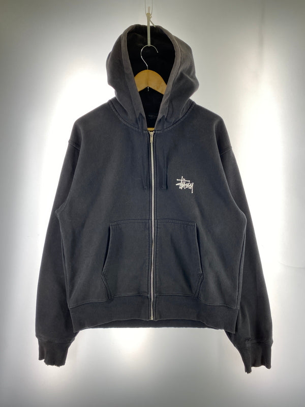 【現状渡し品】【メンズ】 STUSSY ステューシー STOCK LOGO LS ZIP UP PARKA フルジップパーカー 142-260604-AS-4-min サイズ：L カラー：ブラック 万代Net店