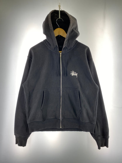 【現状渡し品】【メンズ】 STUSSY ステューシー STOCK LOGO LS ZIP UP PARKA フルジップパーカー 142-260604-AS-4-min サイズ：L カラー：ブラック 万代Net店