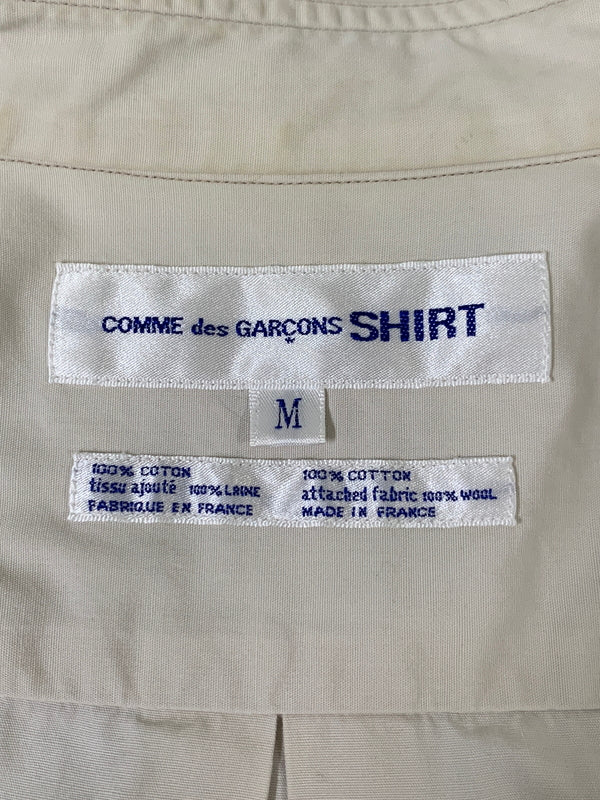 【中古品】【メンズ】 COMME DES GARCONS コムデギャルソン SHIRT 異素材切替シャツ 長袖シャツ ロングスリーブ 140-260604-AS-45-min サイズ：M カラー：ベージュ 万代Net店