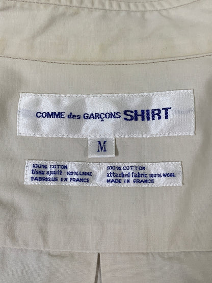【中古品】【メンズ】 COMME DES GARCONS コムデギャルソン SHIRT 異素材切替シャツ 長袖シャツ ロングスリーブ 140-260604-AS-45-min サイズ：M カラー：ベージュ 万代Net店