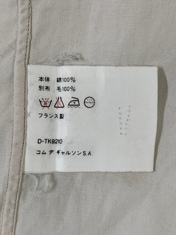 【中古品】【メンズ】 COMME DES GARCONS コムデギャルソン SHIRT 異素材切替シャツ 長袖シャツ ロングスリーブ 140-260604-AS-45-min サイズ：M カラー：ベージュ 万代Net店