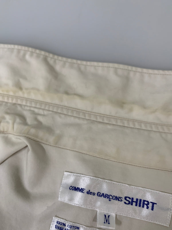 【中古品】【メンズ】 COMME DES GARCONS コムデギャルソン SHIRT 異素材切替シャツ 長袖シャツ ロングスリーブ 140-260604-AS-45-min サイズ：M カラー：ベージュ 万代Net店
