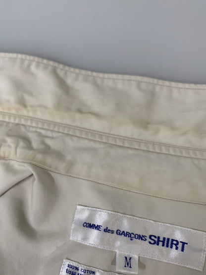 【中古品】【メンズ】 COMME DES GARCONS コムデギャルソン SHIRT 異素材切替シャツ 長袖シャツ ロングスリーブ 140-260604-AS-45-min サイズ：M カラー：ベージュ 万代Net店