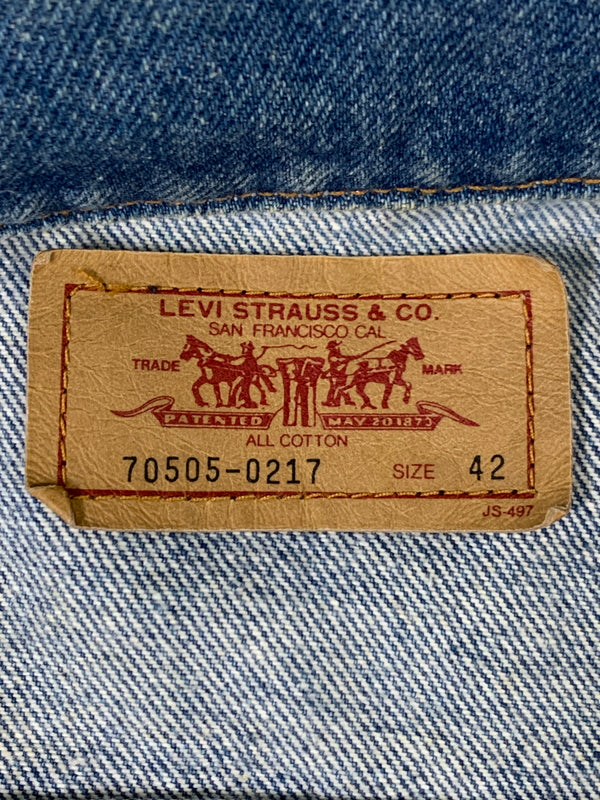 【現状渡し品】【メンズ】 LEVI'S リーバイス 70505-0217 90S DENIM JACKET デニムジャケット 146-260604-AS-64-min サイズ：42 カラー：ブルー 万代Net店