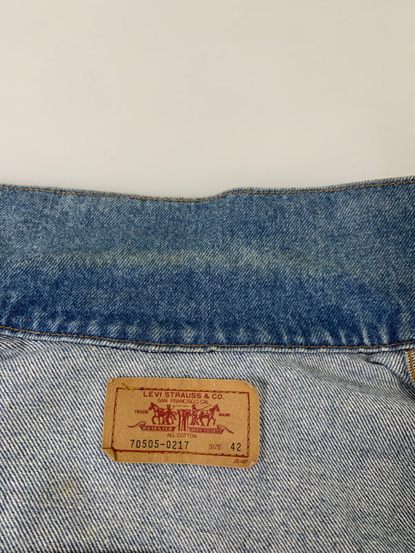 【現状渡し品】【メンズ】 LEVI'S リーバイス 70505-0217 90S DENIM JACKET デニムジャケット 146-260604-AS-64-min サイズ：42 カラー：ブルー 万代Net店