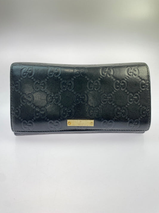 【中古品】【メンズ/レディース】 GUCCI グッチ 244946 グッチシマ ロングウォレット 長財布 181-260607-AS-20-min カラー：ブラック 万代Net店
