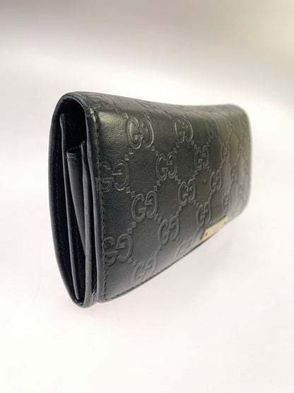 【中古品】【メンズ/レディース】 GUCCI グッチ 244946 グッチシマ ロングウォレット 長財布 181-260607-AS-20-min カラー：ブラック 万代Net店