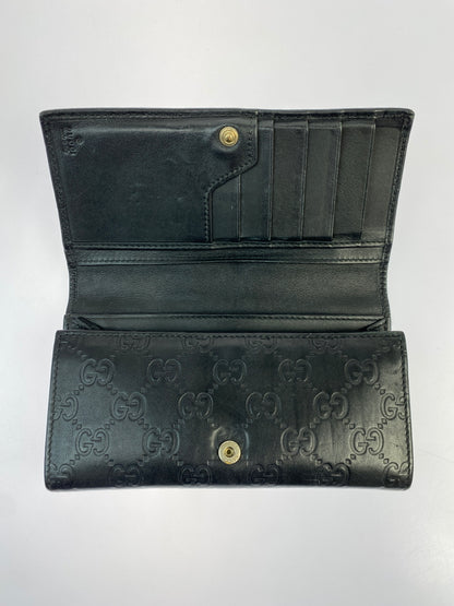 【中古品】【メンズ/レディース】 GUCCI グッチ 244946 グッチシマ ロングウォレット 長財布 181-260607-AS-20-min カラー：ブラック 万代Net店