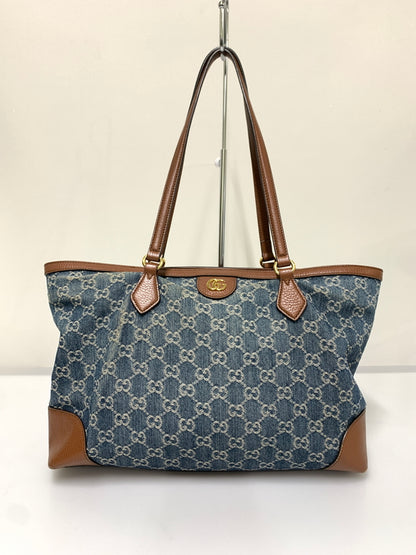 【中古品】【レディース】 GUCCI グッチ 631685 オフィディア GGデニム ミディアム トートバッグ カバン 180-260607-AS-1-min カラー：インディゴ/ブラウン 万代Net店