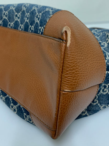 【中古品】【レディース】 GUCCI グッチ 631685 オフィディア GGデニム ミディアム トートバッグ カバン 180-260607-AS-1-min カラー：インディゴ/ブラウン 万代Net店