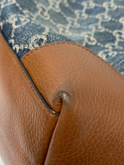 【中古品】【レディース】 GUCCI グッチ 631685 オフィディア GGデニム ミディアム トートバッグ カバン 180-260607-AS-1-min カラー：インディゴ/ブラウン 万代Net店