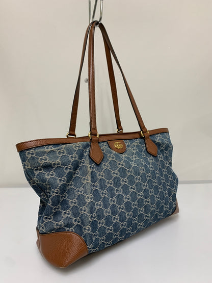 【中古品】【レディース】 GUCCI グッチ 631685 オフィディア GGデニム ミディアム トートバッグ カバン 180-260607-AS-1-min カラー：インディゴ/ブラウン 万代Net店