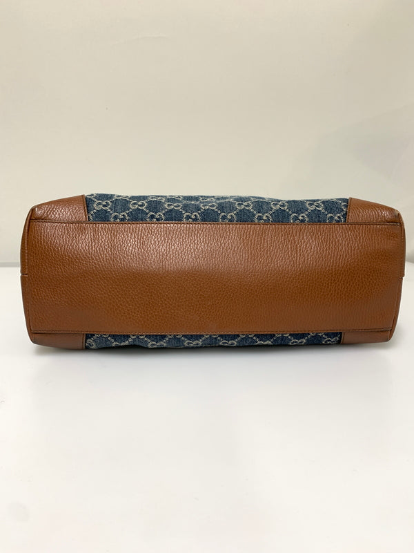 【中古品】【レディース】 GUCCI グッチ 631685 オフィディア GGデニム ミディアム トートバッグ カバン 180-260607-AS-1-min カラー：インディゴ/ブラウン 万代Net店