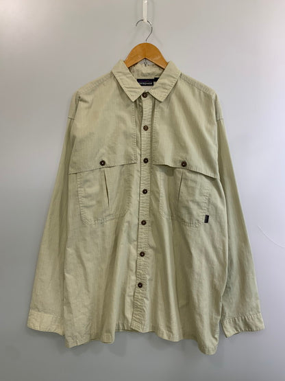 【現状渡し品】【メンズ】 PATAGONIA パタゴニア ISLAND HOPPER LS SHIRT アイランドホッパー ロングスリーブシャツ 長袖シャツ 144-260610-kt-09-min サイズ：XL カラー：カーキ 万代Net店