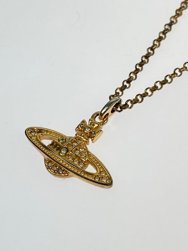 【中古品】【レディース】 VIVIENNE WESTWOOD ヴィヴィアンウエストウッド MINI BAS RELIEF NECKLACE ネックレス アクセサリー 193-260607-AS-22-min カラー：ピンクゴールド 万代Net店