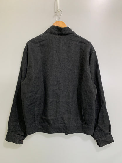 【中古品】【メンズ】 COMOLI コモリ JACKET P01-01010 リネン ベルテッドジャケット ライトアウター　 140-260605-yn-03-min サイズ：3 カラー：ブラック 万代Net店