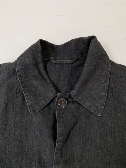 【中古品】【メンズ】 COMOLI コモリ JACKET P01-01010 リネン ベルテッドジャケット ライトアウター　 140-260605-yn-03-min サイズ：3 カラー：ブラック 万代Net店