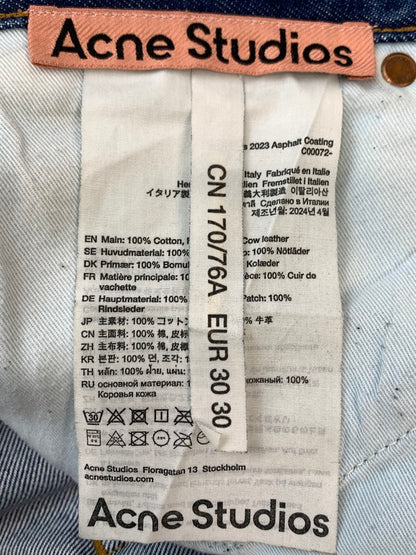 【中古品】【メンズ】 ACNE STUDIOS アクネ ストゥディオズ 2023 ASPHALT COATING DENIM PANT C00072 アスファルト コーティング デニム パンツ メンズ ボトムス ジーンズ 151-260612-em-12-min サイズ：EUR30 カラー：ブラック（インディゴに加工） 万代Net店