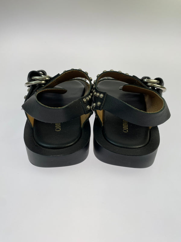 【中古品】【メンズ】 CAMINANDO カミナンド DOUBLE STRAP SANDAL サンダル 靴 シューズ 167-260607-AS-18-min サイズ：8 カラー：ブラック 万代Net店