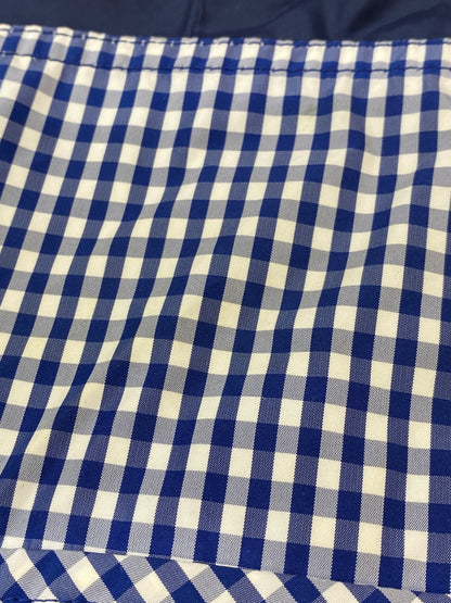 【中古品】【メンズ】 BURBERRY BLACK LABEL バーバリーブラックレーベル GINGHAM CHECK ZIP JACKET D1F10-710-26 ギンガムチェック ジップジャケット ナイロンジャケット 141-260608-kt-01-min サイズ：L カラー：ブルー/ホワイト 万代Net店