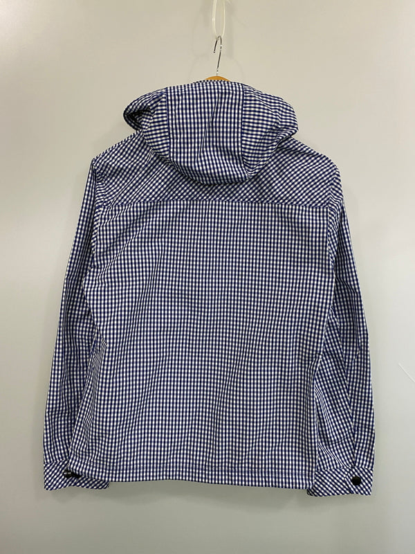 【中古品】【メンズ】 BURBERRY BLACK LABEL バーバリーブラックレーベル GINGHAM CHECK ZIP JACKET D1F10-710-26 ギンガムチェック ジップジャケット ナイロンジャケット 141-260608-kt-01-min サイズ：L カラー：ブルー/ホワイト 万代Net店
